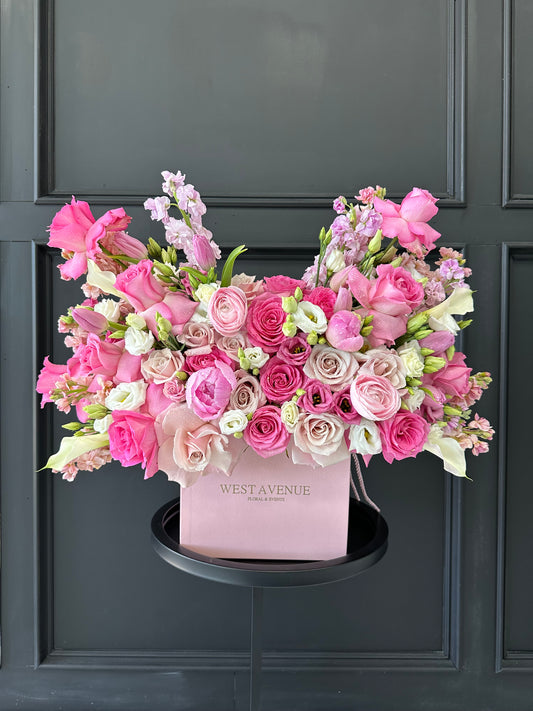 Pink Mix Flower Box Arrangement